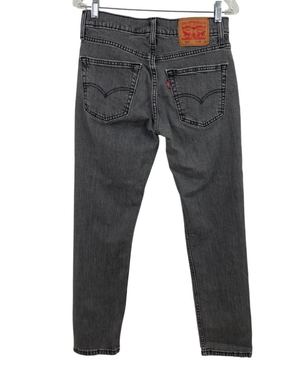 Levis 511 Black Stretch Slim Fit Jeans W30 L32 Mens Denim